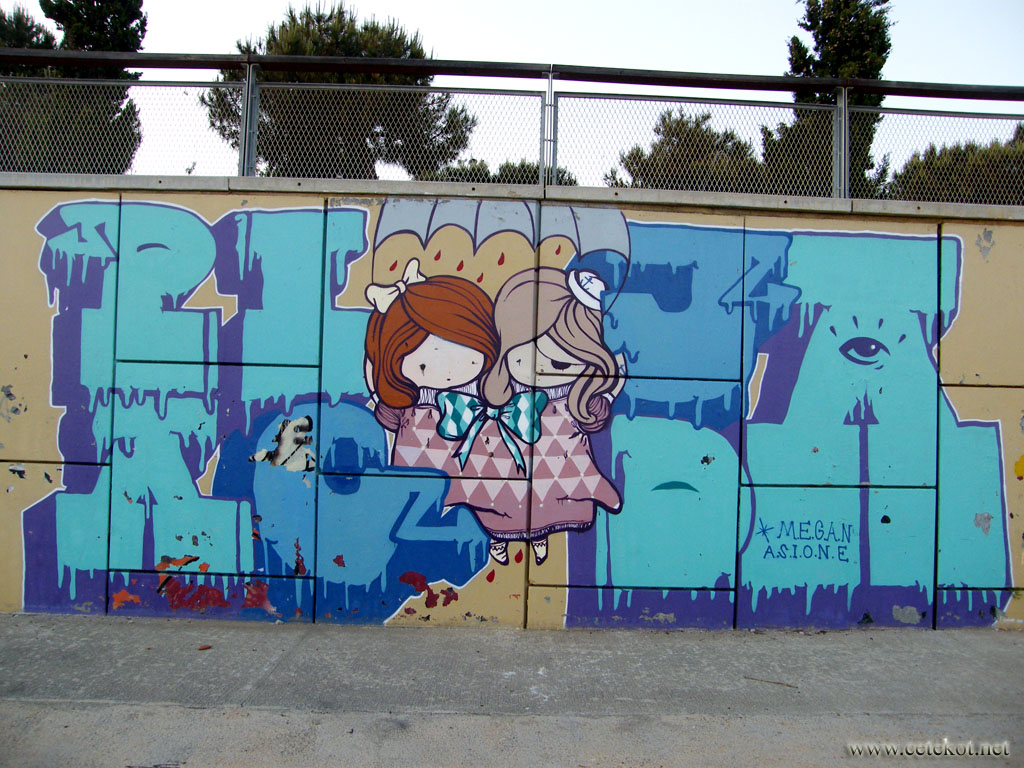 Таррагона, граффити: очень грустный зомби.